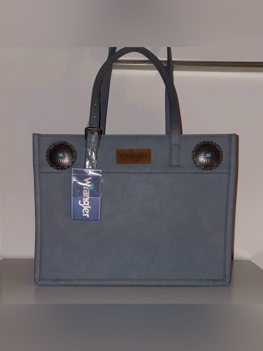 Large Wrangler Tote with Turquoise beads nwt